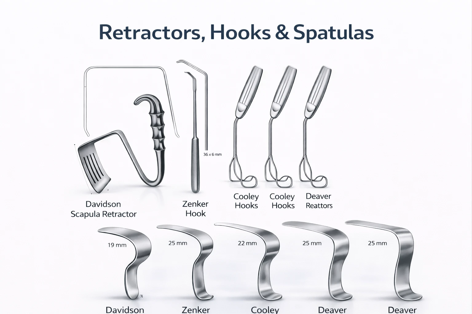 Retractors, Hooks & Spatulas