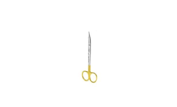 GDC TUNGSTEN CARBIDE SCISSOR & NEEDLE HOLDER GOLDMAN FOX SCISSOR CURVED 13 CM TC S5081
