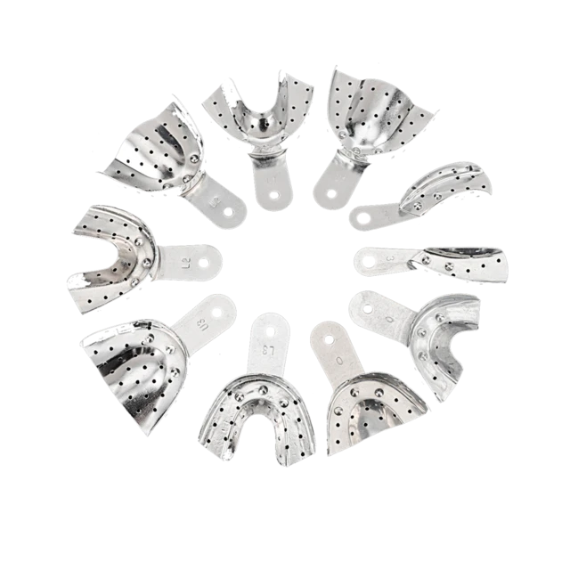 Jinguang Dentulous Perforated Aluminium Impression Trays (Pack of 10)
