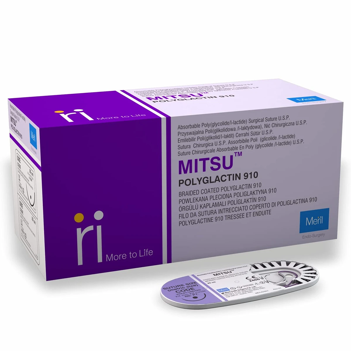 Meril Mitsu #3-0 Polyglactin 910 Suture