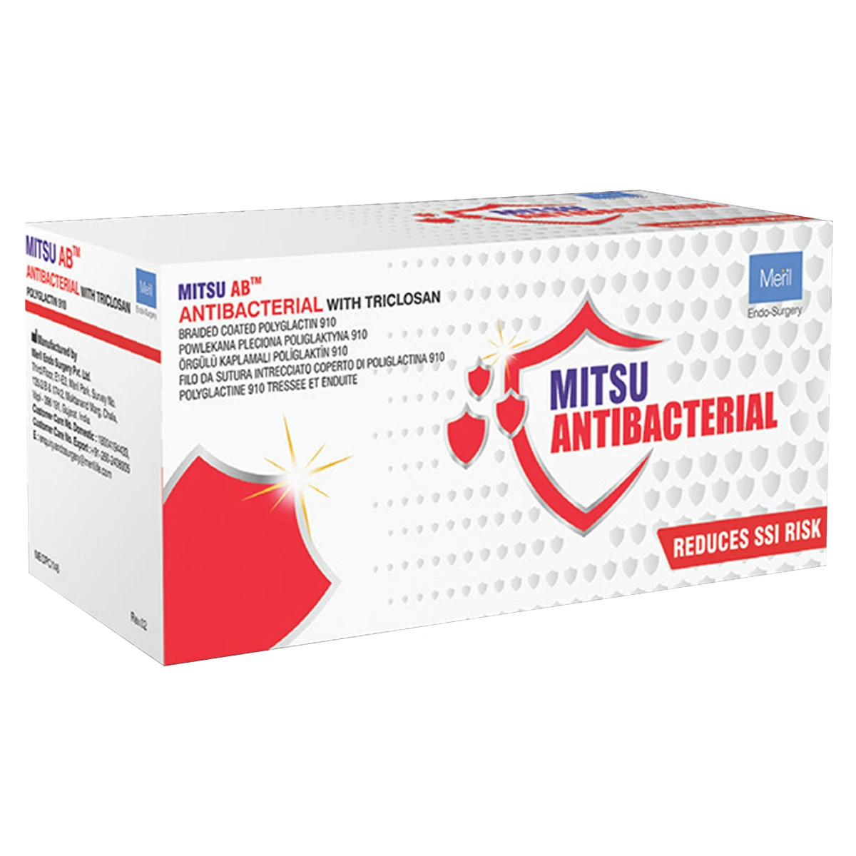 Meril Mitsu AB #4-0 Polyglactin 910 Suture With Triclosan